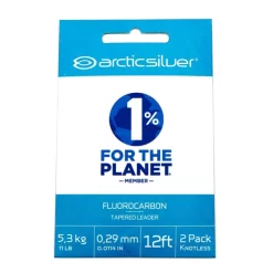 Arctic Silver Tapered Leader 12 Ft 2 Pack